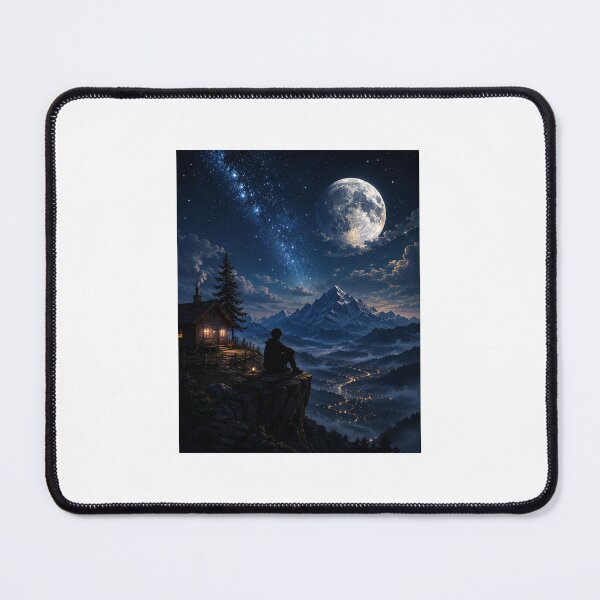 Item preview, Moonlit Mountain Escape – Dreamy Night Landscape designed and sold by Ak-art-shop.