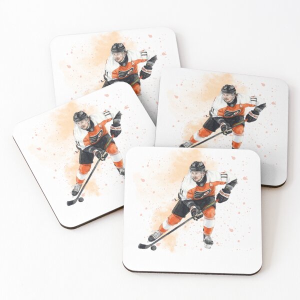 Item preview, Orange & Black NHL Hockey Ice Warrior Watercolor Art designed and sold by Cucuzeus.