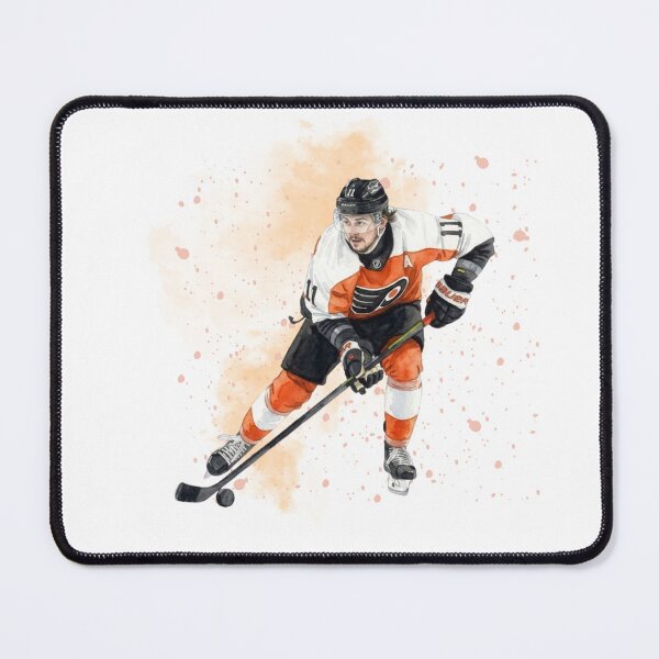Item preview, Orange & Black NHL Hockey Ice Warrior Watercolor Art designed and sold by Cucuzeus.