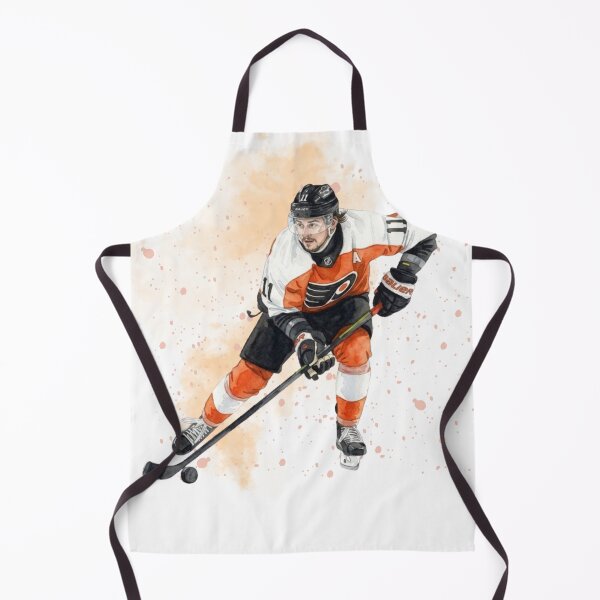 Item preview, Orange & Black NHL Hockey Ice Warrior Watercolor Art designed and sold by Cucuzeus.