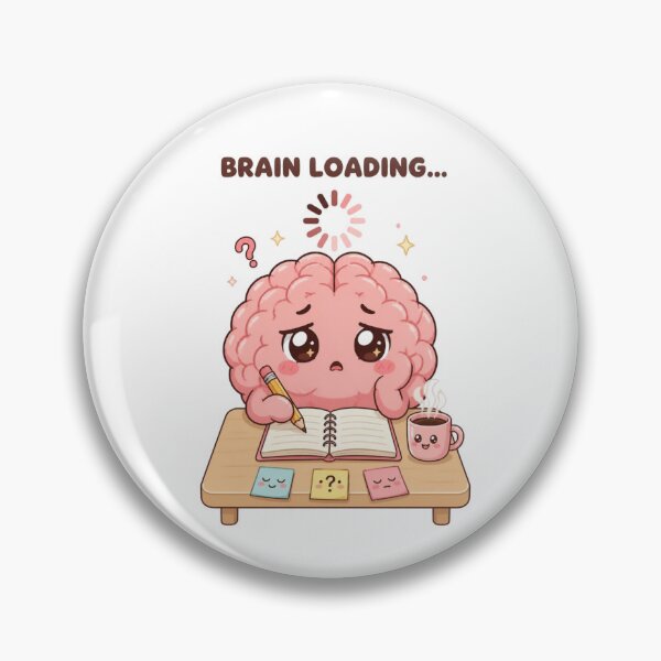Item preview, Brain Loading... – Cute Funny Brain Cartoon Sticker designed and sold by Kiinaaa.