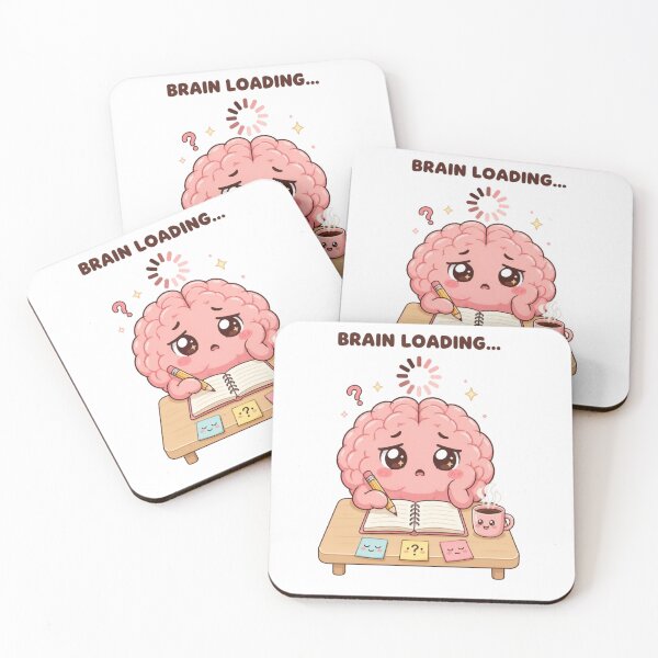 Item preview, Brain Loading... – Cute Funny Brain Cartoon Sticker designed and sold by Kiinaaa.
