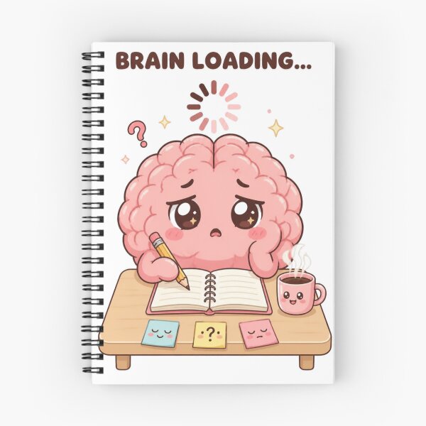 Item preview, Brain Loading... – Cute Funny Brain Cartoon Sticker designed and sold by Kiinaaa.