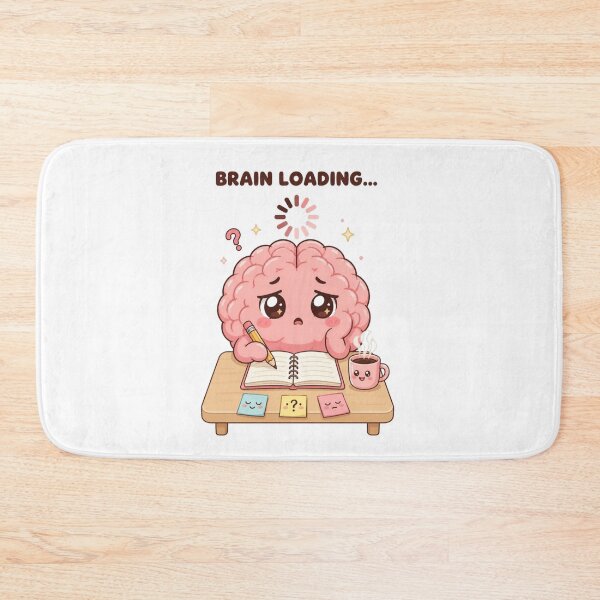 Item preview, Brain Loading... – Cute Funny Brain Cartoon Sticker designed and sold by Kiinaaa.