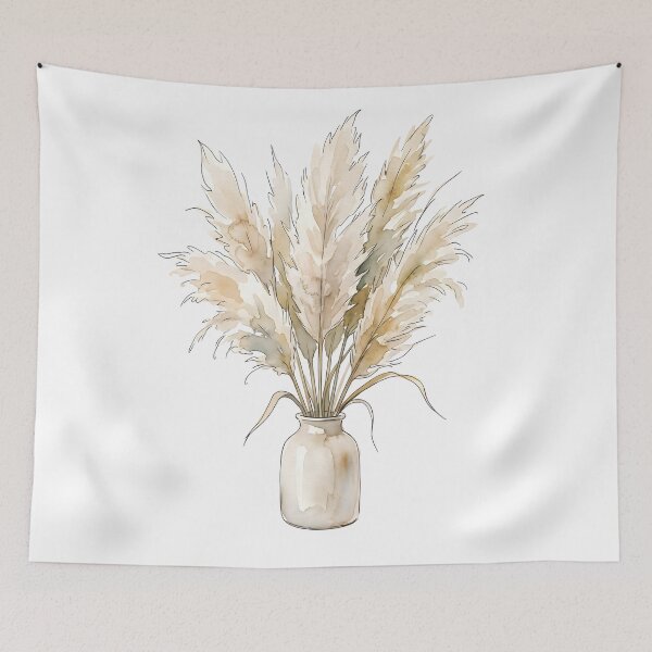 Item preview, Watercolor Pampas Grass Print | Boho Vase Art designed and sold by PLANT LOVER'S PARADISE.