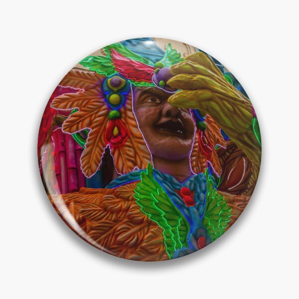 Item preview, Colorful Carnival Float With Giant Feathered Mask in Street Parade Against Historic Building designed and sold by Nmallia.