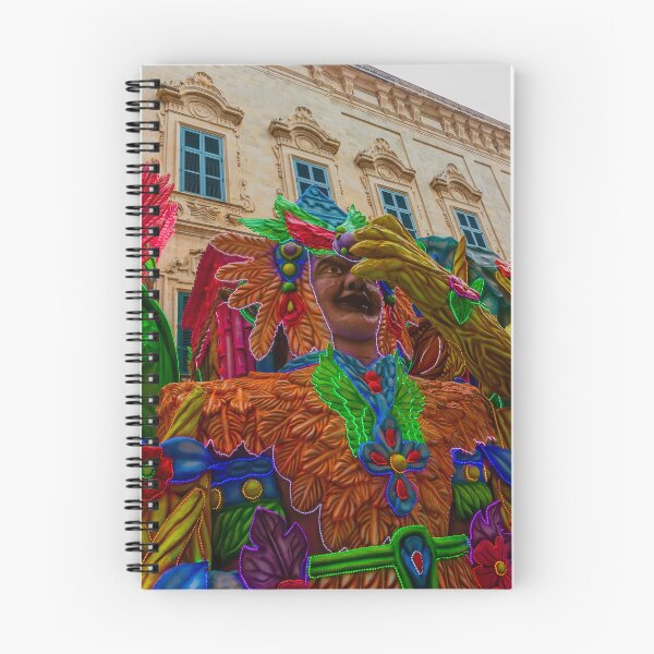 Item preview, Colorful Carnival Float With Giant Feathered Mask in Street Parade Against Historic Building designed and sold by Nmallia.