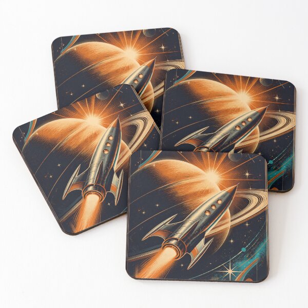 Item preview, Retro Rocket Ship in Space  designed and sold by SportsShip.