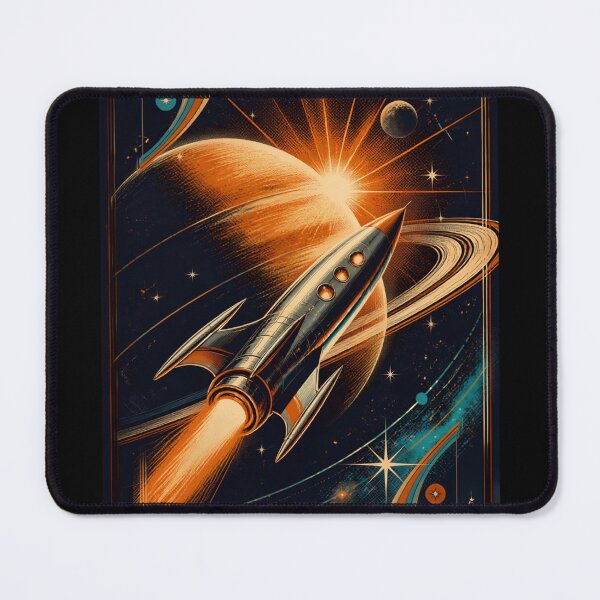 Item preview, Retro Rocket Ship in Space designed and sold by SportsShip.