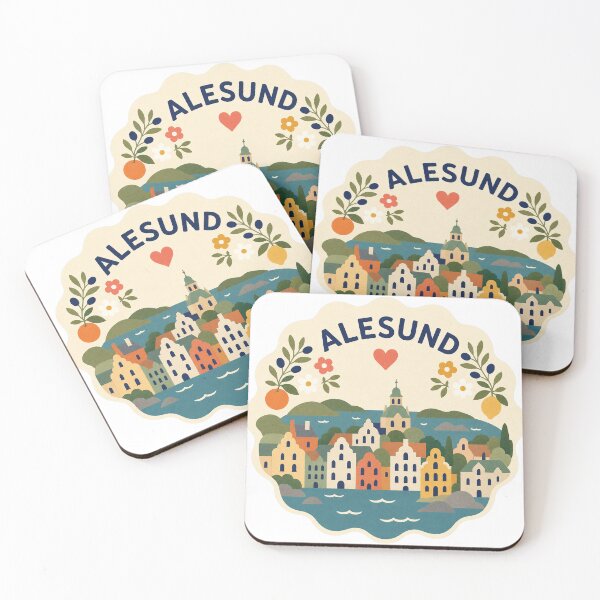 Item preview, Alesund Norway Travel Souvenir Modern Folk Art designed and sold by VisualArtsOasis.