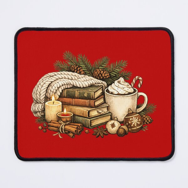 Item preview, Cozy Christmas Books – Vintage Cottagecore Holiday Reading Hot Cocoa Winter Gift designed and sold by Artycom.