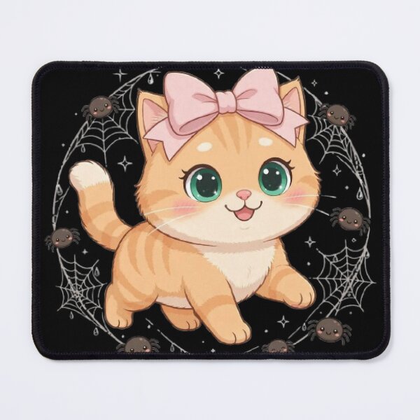 Item preview, Cute Halloween Spider Web Cat Kawaii Spooky designed and sold by Moody Vibes Studio.