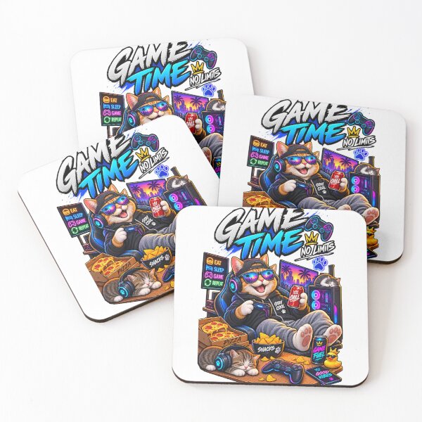 Item preview, Funny Gamer Cat Shirt – Game Time No Limits Cool Gaming Cat designed and sold by Molli98.