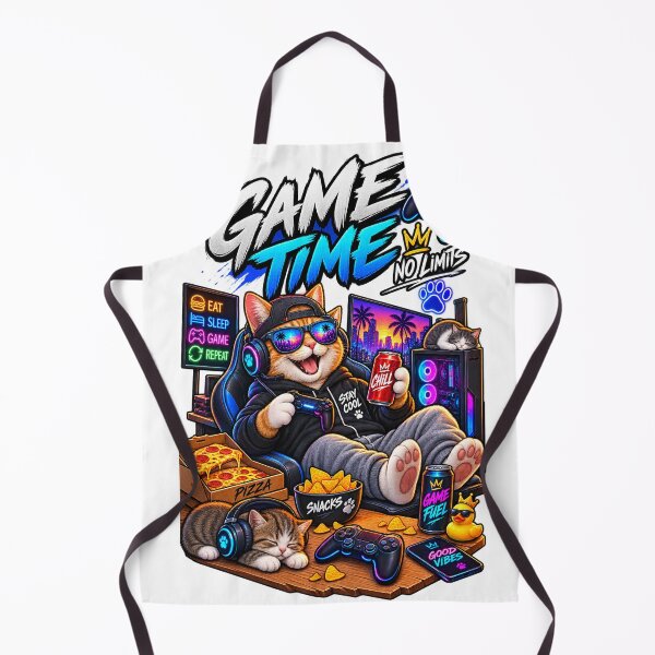 Item preview, Funny Gamer Cat Shirt – Game Time No Limits Cool Gaming Cat designed and sold by Molli98.