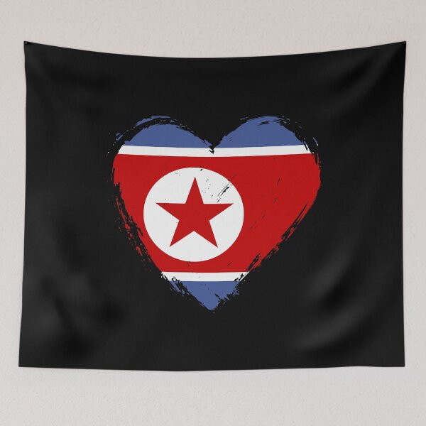 Item preview, Distressed North Korea Flag Heart KP designed and sold by shitpostee.
