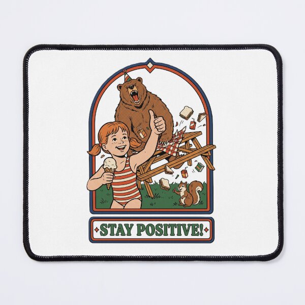 Item preview, Stay Positive - Funny Retro Bear Attack Dark Humor designed and sold by ZUVLEX.