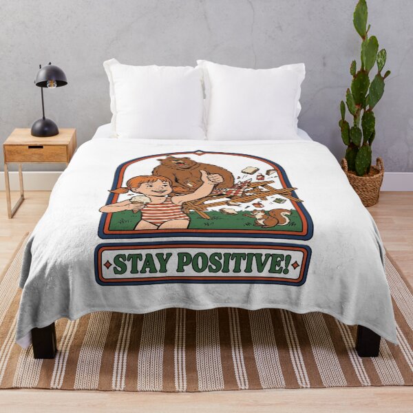 Item preview, Stay Positive - Funny Retro Bear Attack Dark Humor designed and sold by ZUVLEX.