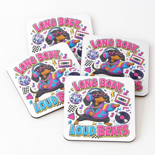 Item preview, Retro Dachshund Dancing to Loud Beats designed and sold by Kolibra.