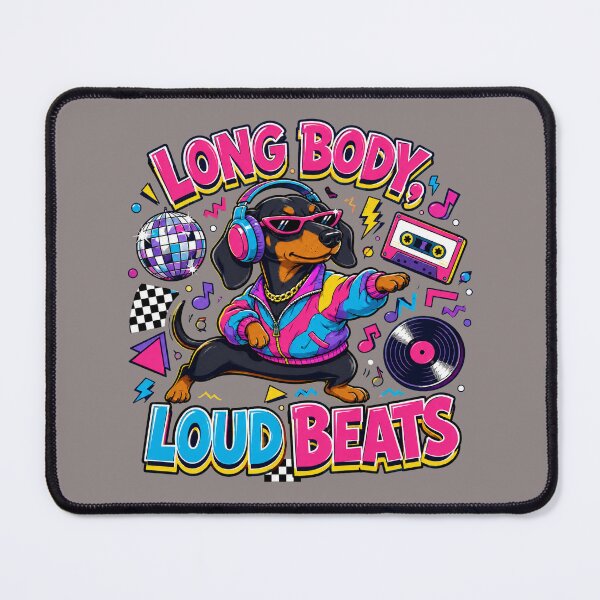 Item preview, Retro Dachshund Dancing to Loud Beats designed and sold by Kolibra.