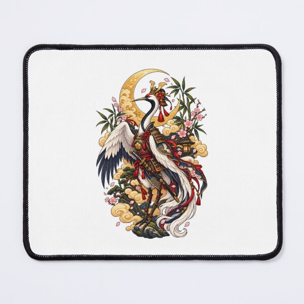 Item preview, Samurai Crane | Japanese Warrior Heron | Moonlit Sakura & Bamboo designed and sold by MrDev.
