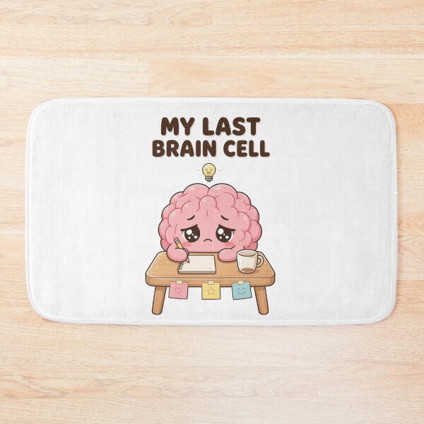 Item preview, My Last Brain Cell – Cute Funny Brain Cartoon Sticker designed and sold by Kiinaaa.