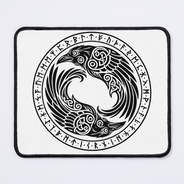 Item preview, Huginn and Muninn Norse Raven Viking Rune Emblem designed and sold by Witch Joseph.