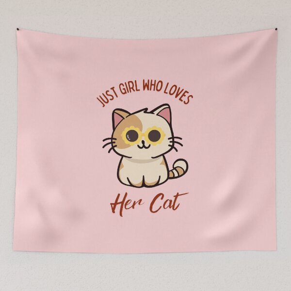 Item preview, Just A Girl Who Loves Her Cat Cute Kitty With Sunglasses designed and sold by Fateh-Kro ⭐⭐⭐⭐⭐.