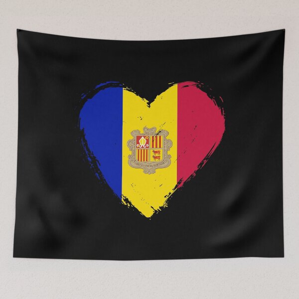 Item preview, Distressed Andorra Flag Heart AD designed and sold by shitpostee.
