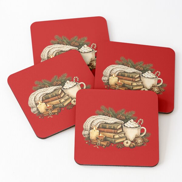 Item preview, Cozy Christmas Books – Vintage Cottagecore Holiday Reading Hot Cocoa Winter Gift designed and sold by Artycom.