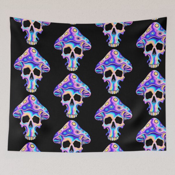 Item preview, Psychedelic Mushroom Skull - Too High to Die designed and sold by Cannaxes Studio.