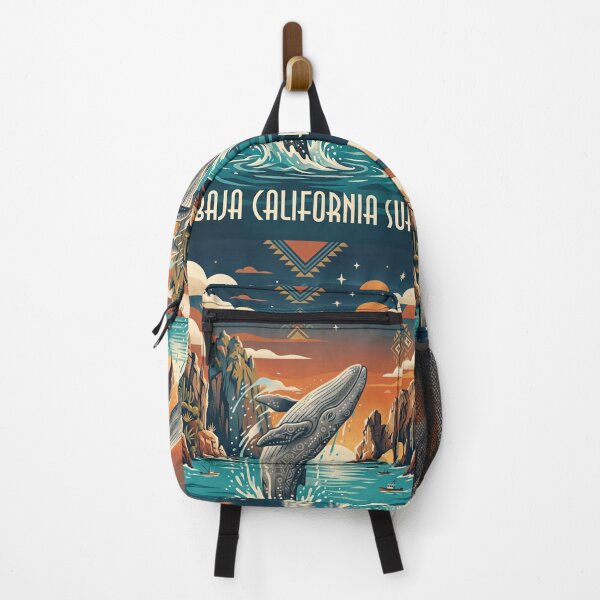 Item preview, Vintage Baja California Sur Humpback Whale Travel Art designed and sold by ZUMERI.