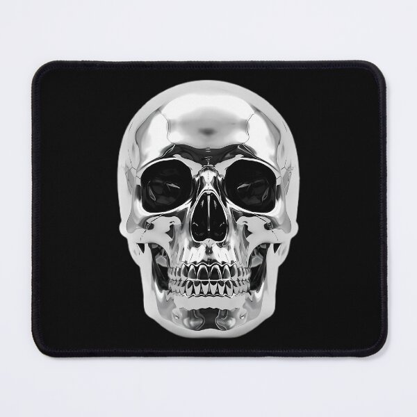Item preview, Silver Metallic Skull With Sharp Teeth designed and sold by Linework Studio.