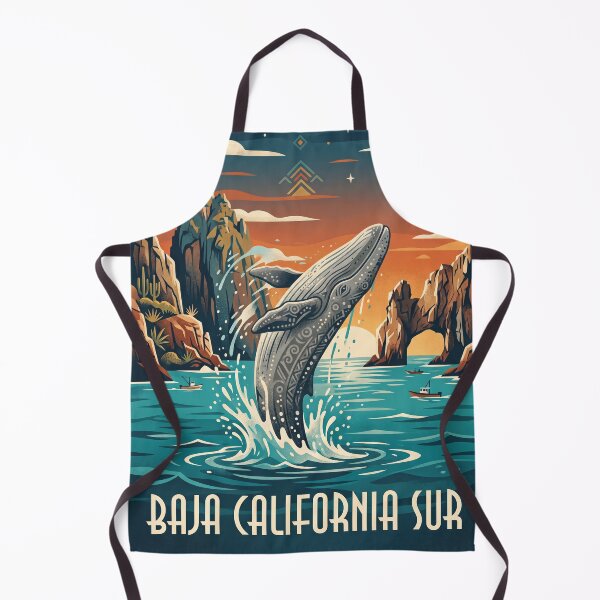 Item preview, Vintage Baja California Sur Humpback Whale Travel Art designed and sold by ZUMERI.