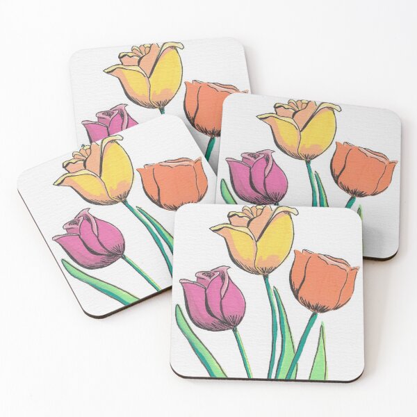 Item preview, Hand Drawn Colorful Tulips designed and sold by MyCuriousMagpie.