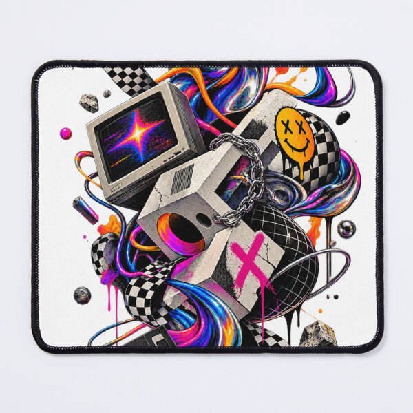 Item preview, Neon Glitch Chaos – Retro Tech Street Abstract designed and sold by moditeck.