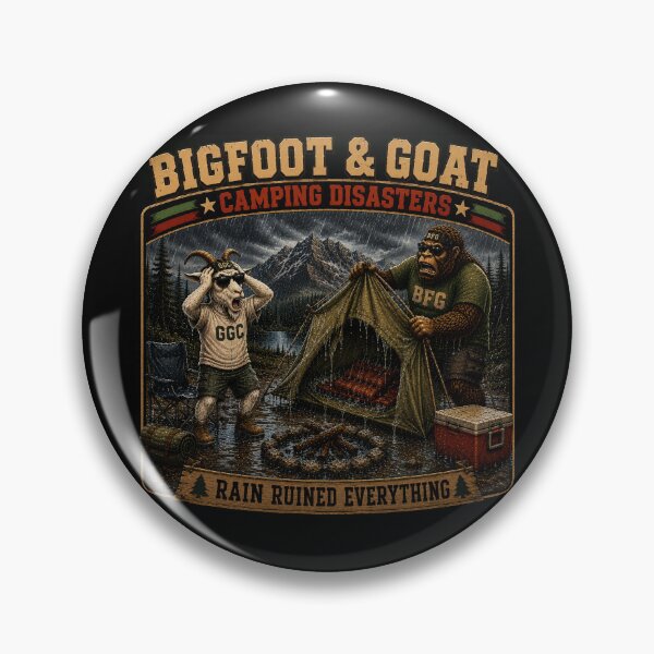 Item preview, Bigfoot And Goat Rain Ruined Everything Funny Camping Disaster designed and sold by NicheBloom.