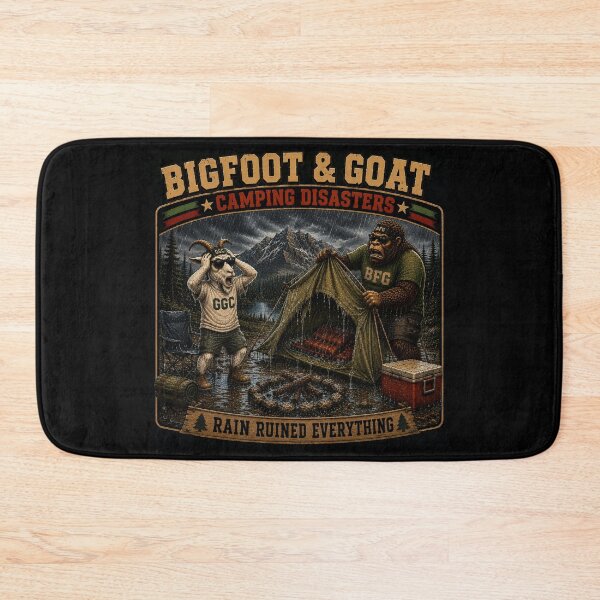 Item preview, Bigfoot And Goat Rain Ruined Everything Funny Camping Disaster designed and sold by NicheBloom.