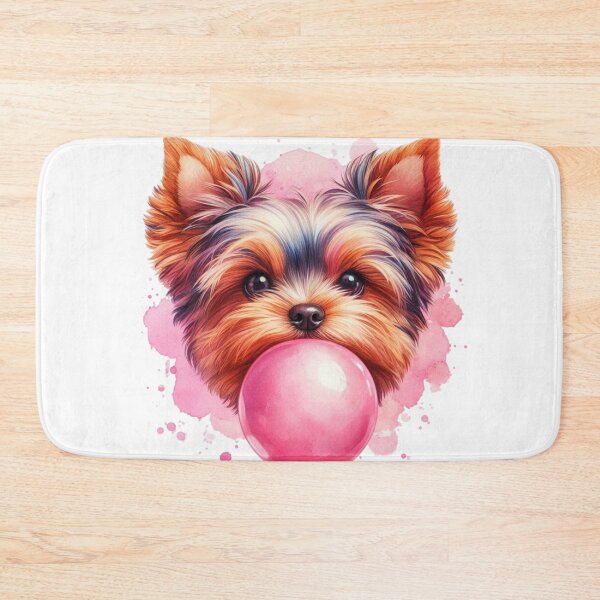 Item preview, Cute Yorkshire Terrier with Pink Bubblegum Watercolor designed and sold by adriana-holmes.
