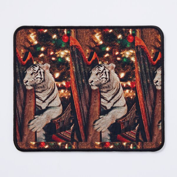 Item preview, White Tiger Christmas — Holiday Harp Wildlife Art designed and sold by TreatLLC.
