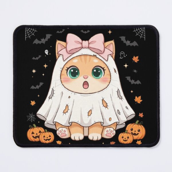 Item preview, Cute Halloween Ghost Cat Sheet Costume Pumpkin designed and sold by Moody Vibes Studio.