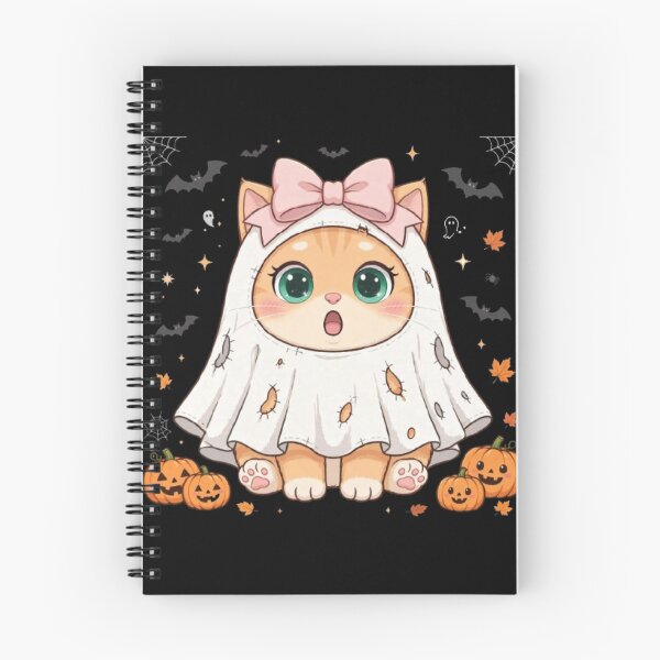 Item preview, Cute Halloween Ghost Cat Sheet Costume Pumpkin designed and sold by Moody Vibes Studio.