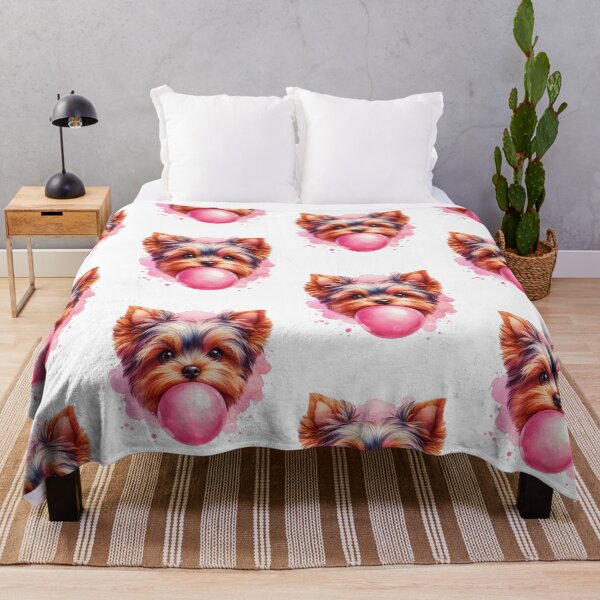Item preview, Cute Yorkshire Terrier with Pink Bubblegum Watercolor designed and sold by adriana-holmes.