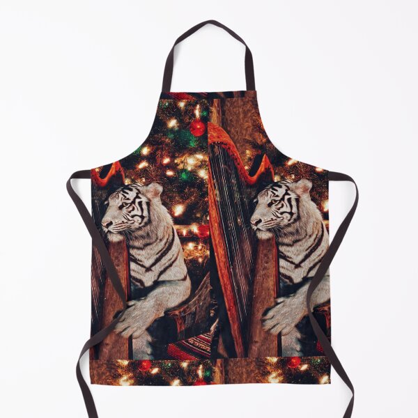 Item preview, White Tiger Christmas — Holiday Harp Wildlife Art designed and sold by TreatLLC.