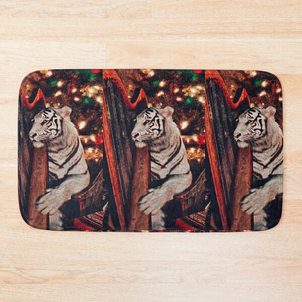 Item preview, White Tiger Christmas — Holiday Harp Wildlife Art designed and sold by TreatLLC.