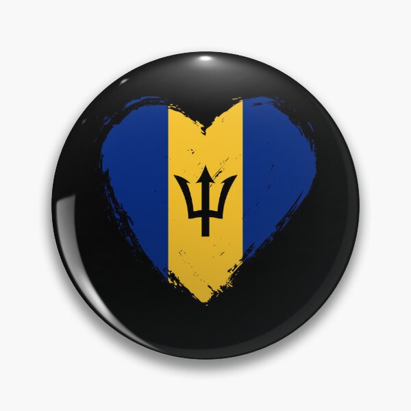 Item preview, Distressed Barbados Flag Heart BB designed and sold by shitpostee.