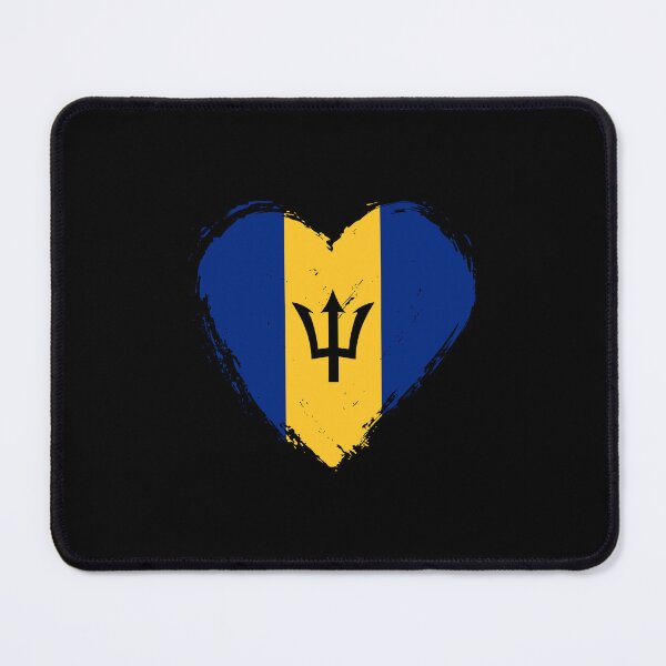 Item preview, Distressed Barbados Flag Heart BB designed and sold by shitpostee.