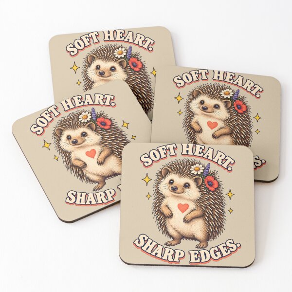 Item preview, Soft Heart, Sharp Edges – Cute Hedgehog Floral Design designed and sold by VioVibe.