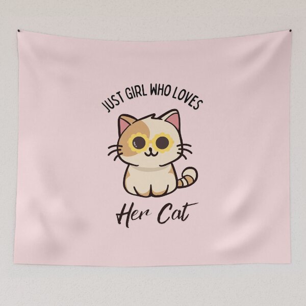 Item preview, Just A Girl Who Loves Her Cat Cute Kitty With Sunglasses designed and sold by Fateh-Kro ⭐⭐⭐⭐⭐.