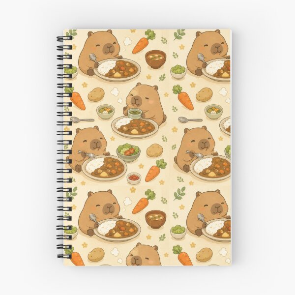 Item preview, Capybara Japanese Curry Pattern | Cute Kawaii Foodie Design designed and sold by Soft Berry Studio.