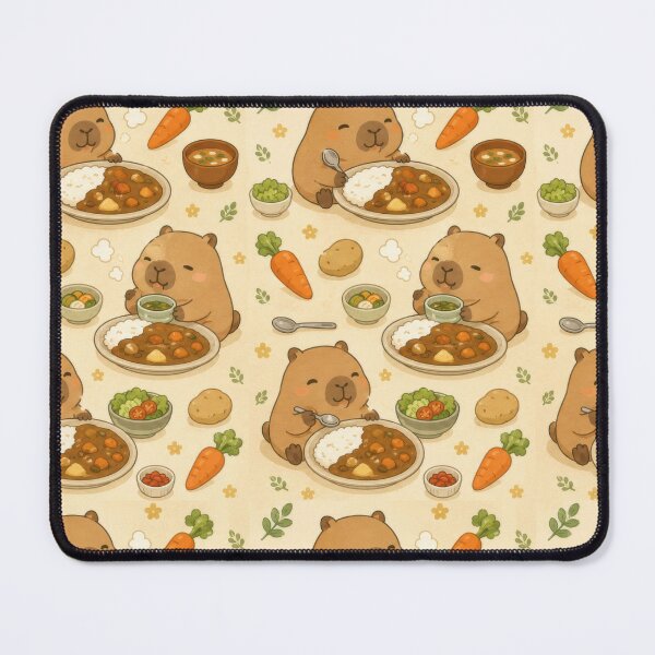 Item preview, Capybara Japanese Curry Pattern | Cute Kawaii Foodie Design designed and sold by Soft Berry Studio.